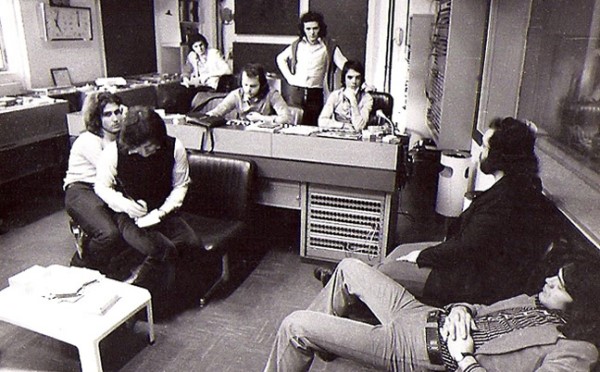 1972 - I Pooh con Valerio Negrini, Giancarlo Lucariello, il Maestro Gianfranco Monaldi e Franco Santamaria in studio a Milano