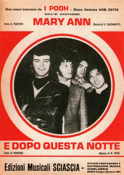1969 - Mary Ann - E dopo questa notte - Edizioni Musicali Sciascia, Milano