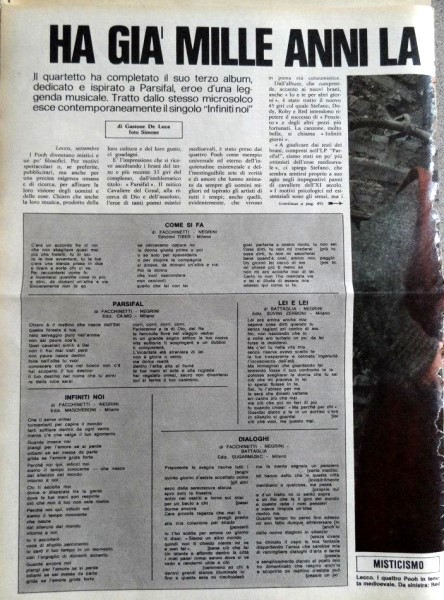 30.09.1973 - Sorrisi e Canzoni TV - Numero 39 - Ha già mille anni la nuova musica dei Pooh, di Gastone De Luca