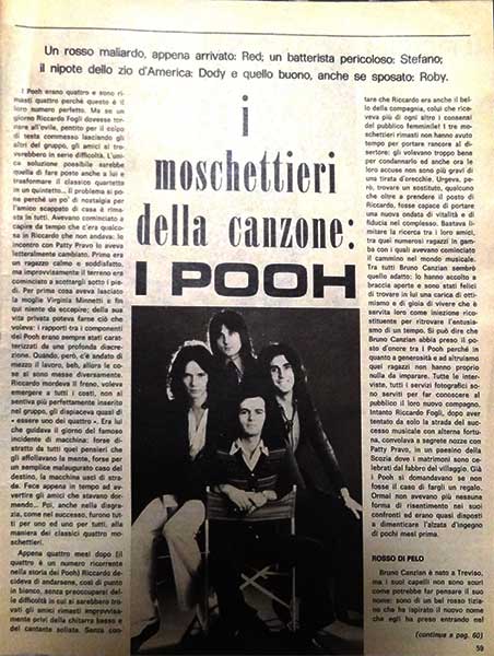 Dicembre 1974 - Luciana - N.116 - I moschettieri della canzone: i Pooh