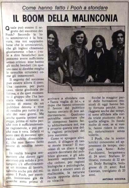 Marzo 1975 - Confidenze - Il boom della malinconia, di Antonio Cocchia