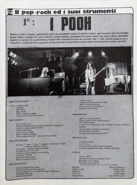 23.04.1975 - Nuovo Sound - N°17 - Il pop-rock ed i suoi strumenti - 1°: I Pooh