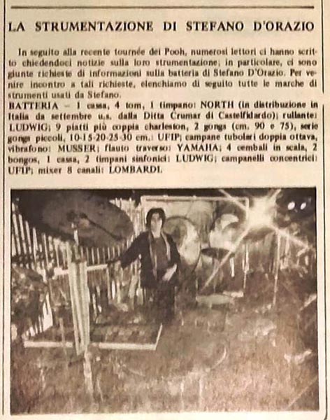 Luglio 1977 - Nuovo Sound - N.7 - La strumentazione di Stefano D'Orazio