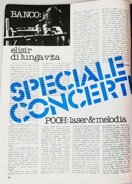 20.01.1980 - Ciao 2001 - N.3 - Pag. 30 - Speciale concerti, di Federico Ballanti