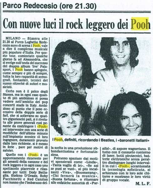 15.07.1982 - Corriere della Sera - Con nuove luci il rock leggero dei Pooh, di M. L. F.