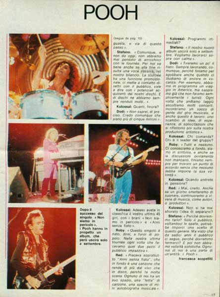 22.02.1983 - Kolossal - N.101 - Pooh - Tutti per uno uno per tutti - Di Francesca Scopelliti