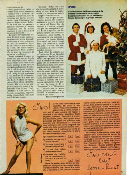 Dicembre 1984 - TV Sorrisi e Canzoni - Sulle ali dell'entusiasmo, di Eleonora Brigliadori Dicembre 1984 - TV Sorrisi e Canzoni - Sulle ali dell'entusiasmo, di Eleonora Brigliadori