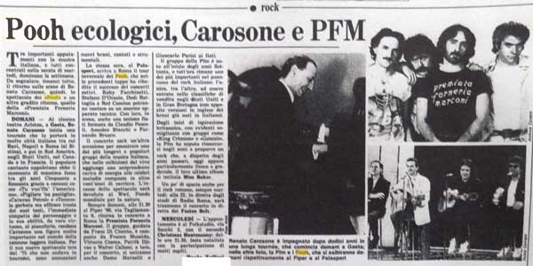 21.12.1987 - Corriere della Sera - Pooh ecologici, Carosone e PFM 21.12.1987 - Corriere della Sera - Pooh ecologici, Carosone e PFM