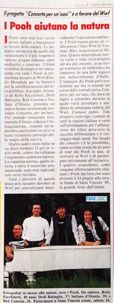 Giugno 1989 - Onda Tivù - I Pooh aiutano la natura, a cura di Cristina Berretta