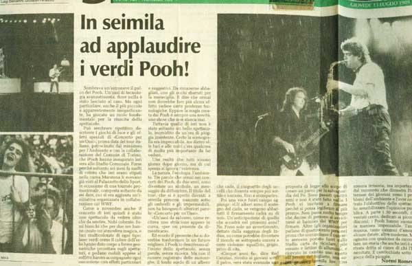 13.07.1989 - Testata sconosciuta - N°183 - In seimila ad applaudire i verdi Pooh!, di Noemi Romeo