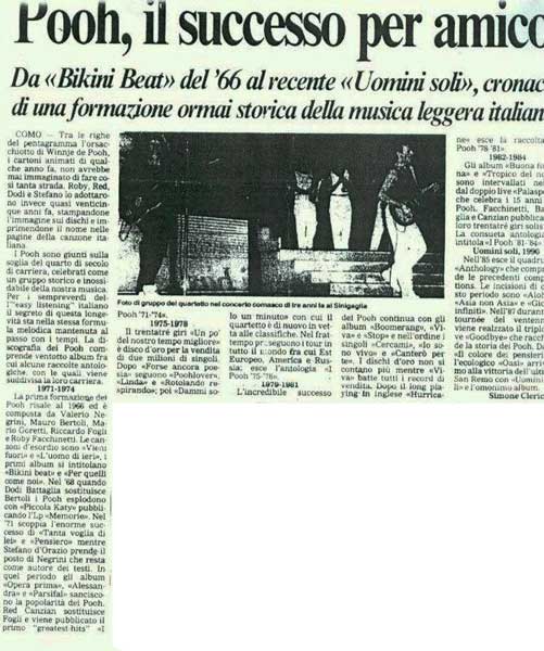 16.07.1990 - Testata sconosciuta - Pooh, il successo per amico, di Simone Clerici 16.07.1990 - Testata sconosciuta - Pooh, il successo per amico, di Simone Clerici
