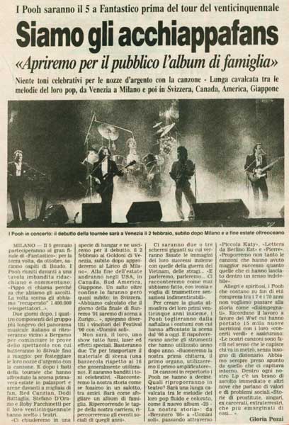 28.12.1990 - Corriere della Sera - Siamo gli acchiappafans, di Gloria Pozzi 28.12.1990 - Corriere della Sera - Siamo gli acchiappafans, di Gloria Pozzi
