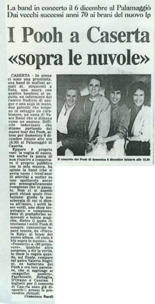 25.11.1992 - Il Mattino - I Pooh a Caserta «sopra le nuvole», di Francesco Bardi 25.11.1992 - Il Mattino - I Pooh a Caserta «sopra le nuvole», di Francesco Bardi