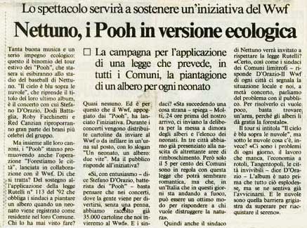 26.08.1993 - Il Messaggero - Nettuno, i Pooh in versione ecologica