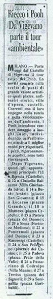 07.07.1994 - Corriere della Sera - Riecco i Pooh - Da Vigevano parte il tour «ambientale
