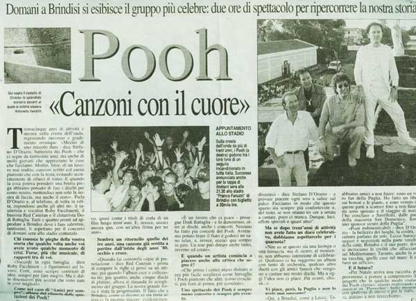 04.08.2001 - Testata sconosciuta - Pooh - «Canzoni con il cuore» 04.08.2001 - Testata sconosciuta - Pooh - «Canzoni con il cuore»
