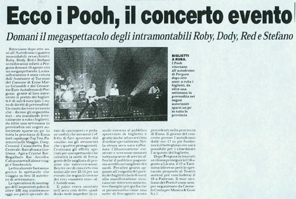 13.08.2002 - La Sicilia - Enna - Ecco i Pooh, il concerto evento 13.08.2002 - La Sicilia - Enna - Ecco i Pooh, il concerto evento