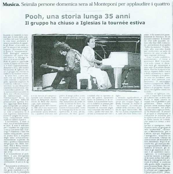 27.08.2002 - L'Unione - Pooh, una storia lunga 35 anni 27.08.2002 - L'Unione - Pooh, una storia lunga 35 anni