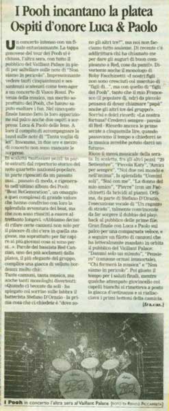 10.04.2008 - Corriere Mercantile - I Pooh incantano la platea - Ospiti d'onore Luca & Paolo, di fra. cas.