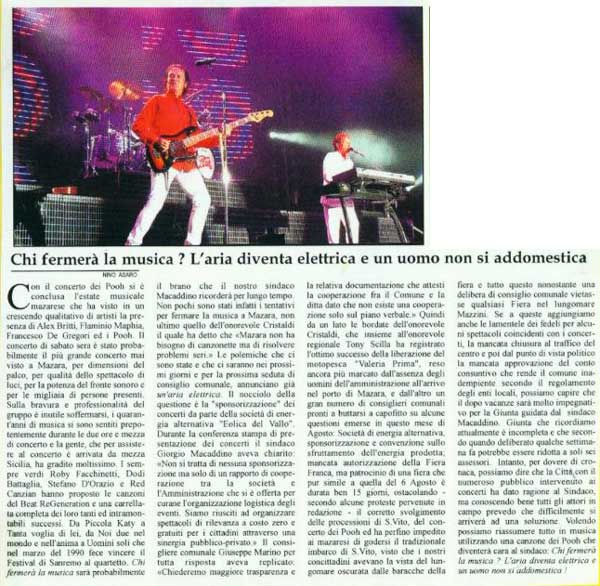 27.08.2008 - Mazara On Line - N°32 - Chi fermerà la musica? L'aria diventa elettrica e un uomo non si addomestica, di Nino Asaro