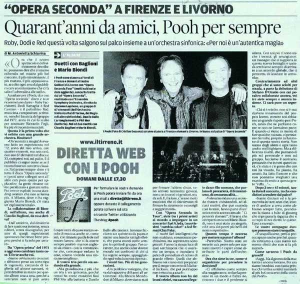 19.11.2012 - Il Tirreno - Pag. 44 - Quarant'anni da amici, Pooh per sempre, di M. Antonietta Schiavina