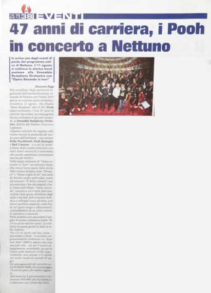 16.08.2013 - Il Granchio - N°32 - Pag.38 - 47 anni di carriera, i Pooh in concerto a Nettuno, di Eleonora Riggi