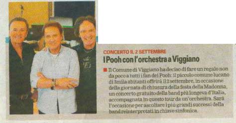 02.09.2013 - La Gazzetta di Basilicata - I Pooh con l'orchestra a Viggiano