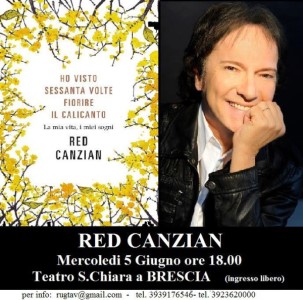 Red Canzian il 5 giugno sarà a Brescia